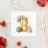 Gouden 8e verjaardag servet (Insitu)