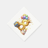 Gouden 8e verjaardag servet (Hoek)