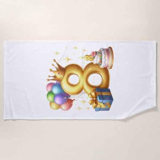 Gouden 8e verjaardag strandlaken (Voorkant)