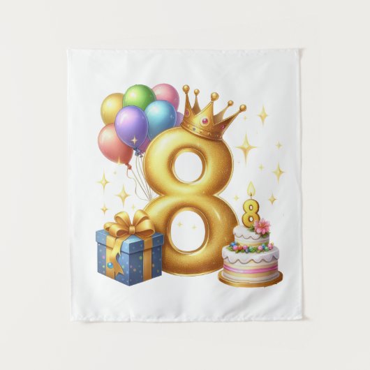 Gouden 8e verjaardag wandkleed (Voorkant)