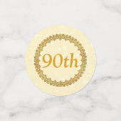 Gouden 90e verjaardag confetti (Kleine voorkant)