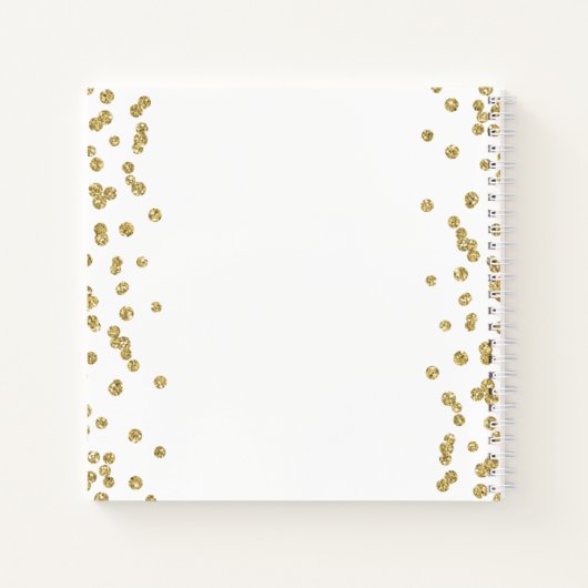 Gouden 90e verjaardag Guestbook Confetti Notitieboek (Achterkant)