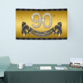Gouden 90ste verjaardagsfeest spandoek (Beurs)
