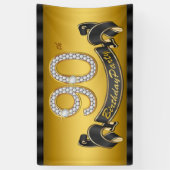 Gouden 90ste verjaardagsfeest spandoek (Verticaal)