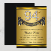 Gouden 94ste verjaardag kaart (Voorkant / Achterkant)