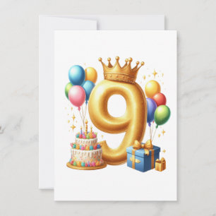 Gouden 9e verjaardag bedankkaart