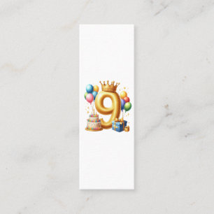 Gouden 9e verjaardag contactkaartje