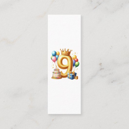 Gouden 9e verjaardag contactkaartje (Voorkant)