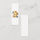 Gouden 9e verjaardag contactkaartje (Voorkant / Achterkant)