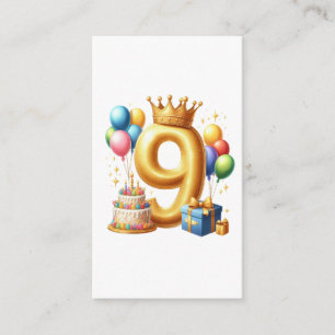 Gouden 9e verjaardag informatiekaartje