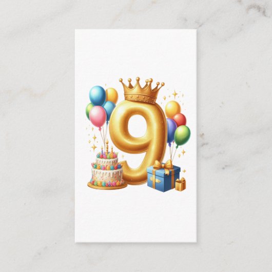 Gouden 9e verjaardag informatiekaartje (Voorkant)