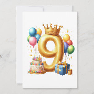 Gouden 9e verjaardag kaart