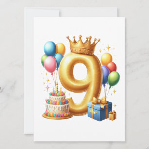 Gouden 9e verjaardag kaart