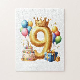 Gouden 9e verjaardag legpuzzel