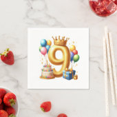 Gouden 9e verjaardag servet (Insitu)