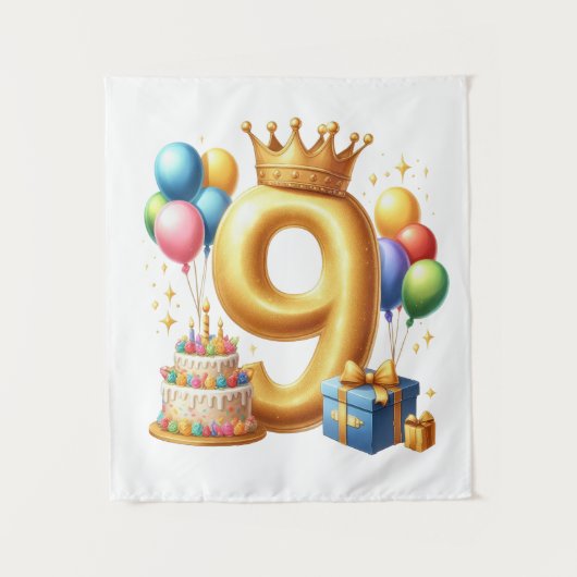 Gouden 9e verjaardag wandkleed (Voorkant)