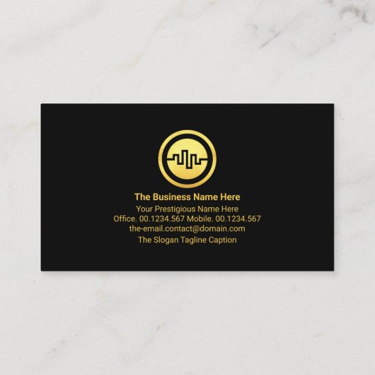 Gouden aandelenmarkt Uptrend Graph Visitekaartje (Achterkant)