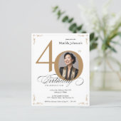 Gouden aangepaste foto budget 40e verjaardag uitno (Staand voorkant)