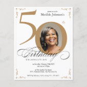 Gouden aangepaste foto budget 50e verjaardag uitno (Voorkant)