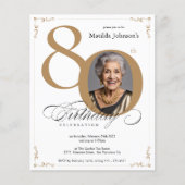 Gouden aangepaste foto budget 80e verjaardag uitno (Voorkant)