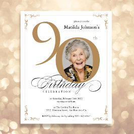 Gouden aangepaste foto budget 90e verjaardag uitno