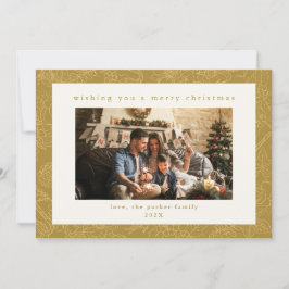 Gouden Aangepaste Foto Kerstvakantie Kaart
