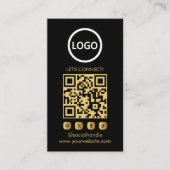 Gouden aangepaste Kaarten Modern, Social Media QR Visitekaartje (Voorkant)