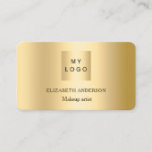 Gouden aangepaste logo foto Qr code social media Visitekaartje (Voorkant)