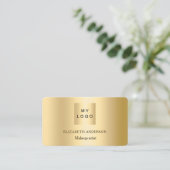 Gouden aangepaste logo foto Qr code social media Visitekaartje (Staand voorkant)
