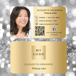 Gouden aangepaste logo foto Qr code social media Visitekaartje
