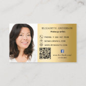 Gouden aangepaste logo foto Qr code social media Visitekaartje (Achterkant)