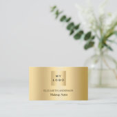 Gouden aangepaste logo Qr-code social media premiu Visitekaartje (Staand voorkant)