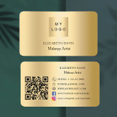Gouden aangepaste logo Qr-code sociale media Visitekaartje