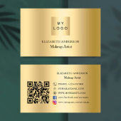 Gouden aangepaste logo Qr-code sociale media Visitekaartje