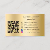 Gouden aangepaste logo Qr-code sociale media Visitekaartje (Achterkant)