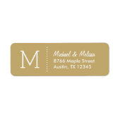 Gouden Aangepaste Monogram Etiket (Voorkant)