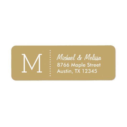 Gouden Aangepaste Monogram Etiket (Voorkant)