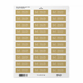 Gouden Aangepaste Monogram Etiket (Full Sheet)