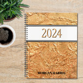 Gouden aangepaste naam 2024 planner