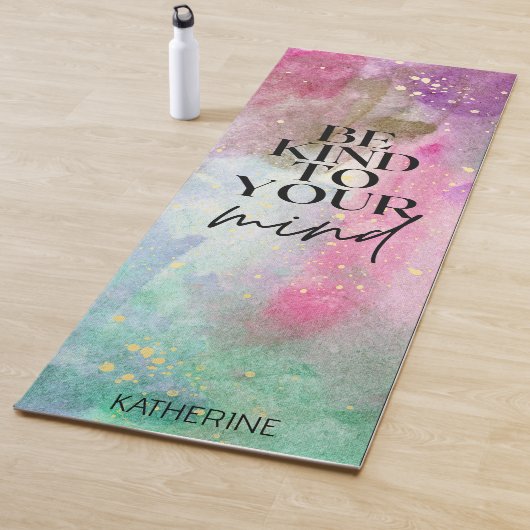 Gouden aangepaste naam motivatie monogram yogamat (In situ)