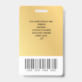 Gouden aangepaste personeelsfoto ID-badge streepje Badge (Achterkant)