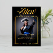 Gouden aanraking Glow uw toekomst Folie Uitnodiging (Staand Voorkant)