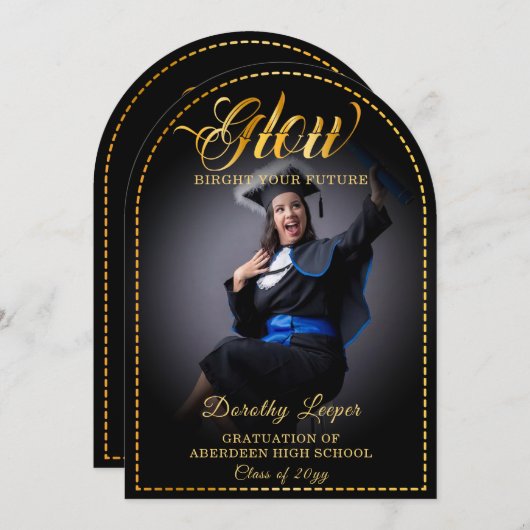 Gouden aanraking Glow uw toekomst. Kaart (Voorkant / Achterkant)