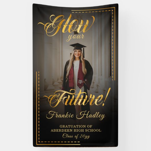 Gouden aanraking Glow uw toekomst Spandoek (Verticaal)