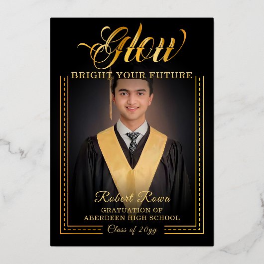 Gouden aanraking Laat je toekomst stralen Folie Uitnodiging (Voorkant)