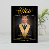 Gouden aanraking Laat je toekomst stralen Folie Uitnodiging (Staand Voorkant)