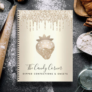 Gouden Aardbei Glitter druipt confectie snoep Notitieboek