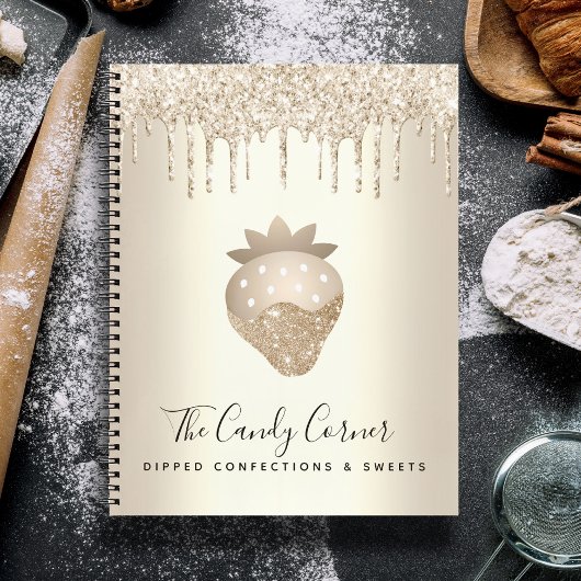 Gouden Aardbei Glitter druipt confectie snoep Notitieboek