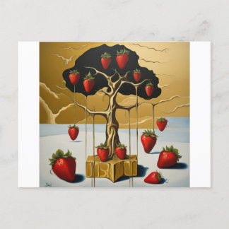 Gouden aardbeiboom briefkaart