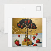 Gouden aardbeiboom briefkaart (Voorkant / Achterkant)